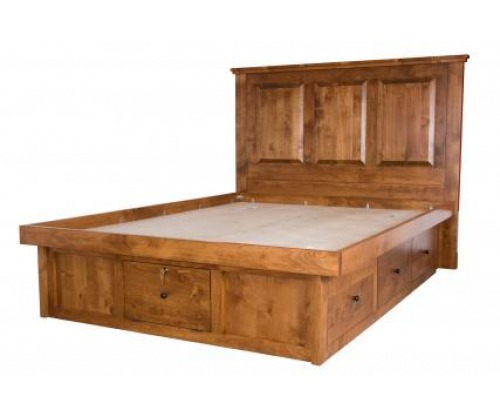 Handmade wooden pedestal bed frame