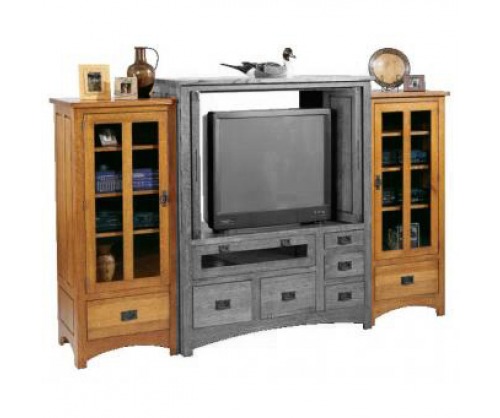 Gallatin Classic Entertainment Cabinet Glass Towers