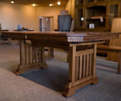 Bridger Mission Trestle Table with Canted Corners
