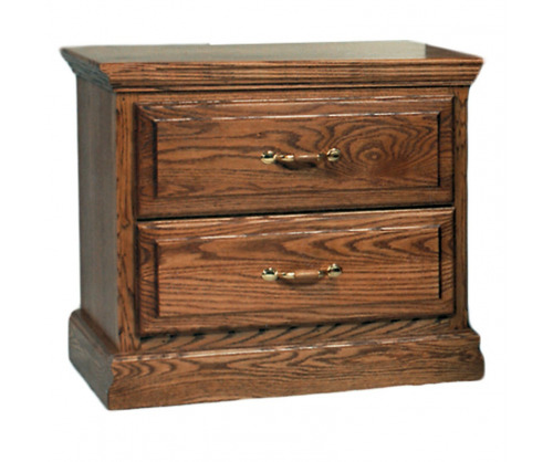2 Drawer nightstand with custom detailing and pull handles
