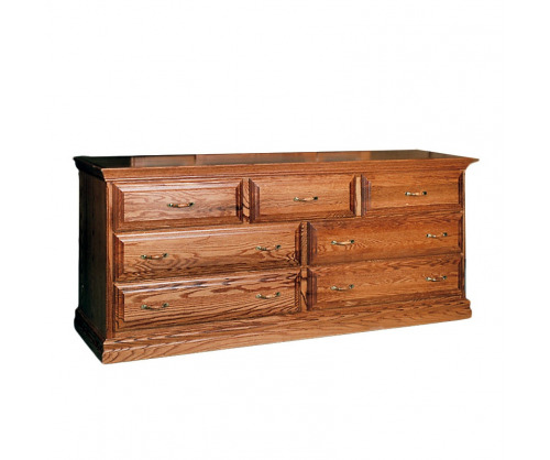 7 drawer wooden dresser from the front
