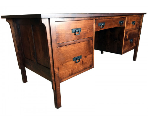 Angle image the classic Gallatin executive desk with solid wood details