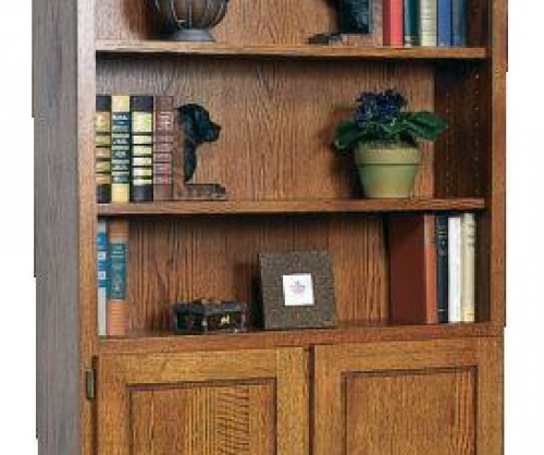 Mission Style Bookcase with Doors