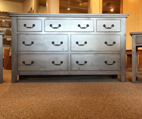 3634 Seven drawer dresser with custom hardware