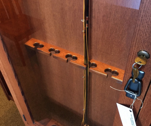 Custom Fly fishing cabinets from New Hamphire: Solid Cherry Wood Fly-fishing  Rod Holders. Custom Cabinetry