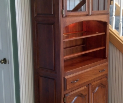 China cabinet topper with open shelves in a house