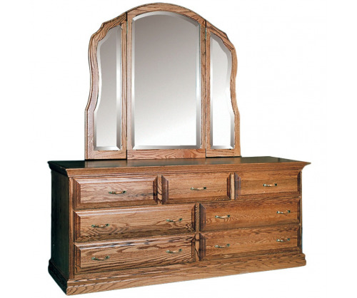 Try view mirror on top of wooden dresser
