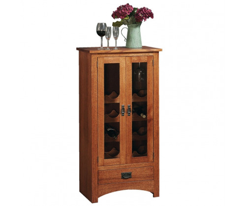 Mission Wine Cabinet with Glass Doors