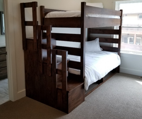 twin over queen bunk bed