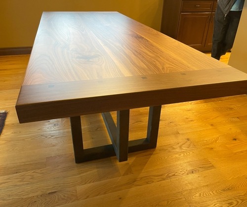 Custom Dining Table with Metal Base
