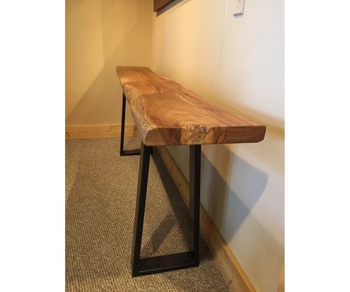 Console Table w/ Live Edge Top and Metal Frame Base