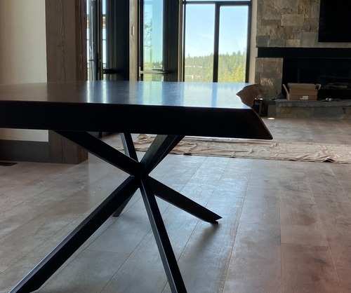 Metal Base Dining Table 