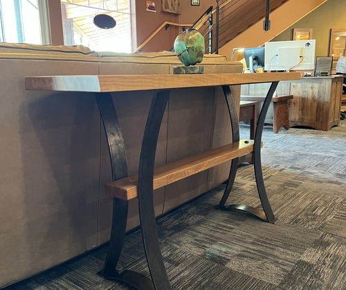 Live Edge Console Table w/ Curve Leg