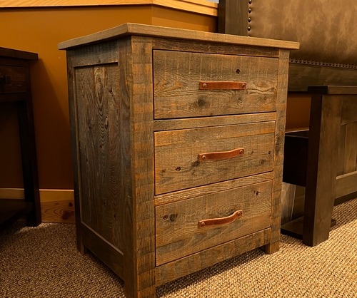 Reclaimed 3 drawer nightstand