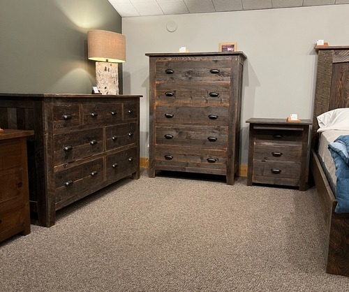 Reclaimed 3 Drawer Nightstand with Cup Pulls