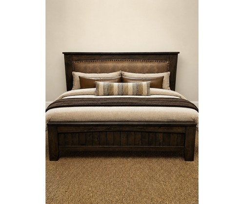 Upholstered Saddle Peak Bed