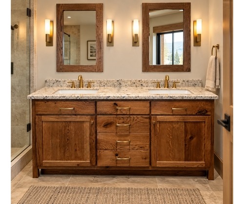 White Oak Double Vanity 